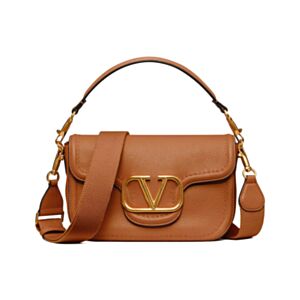 Valentino Garavani Alltime Grainy Calfskin Shoulder Bag Coffee