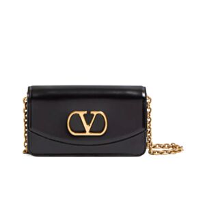 Valentino Garavani Vain Clutch Bag In Shiny Calfskin 