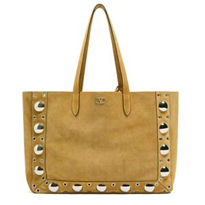 Valentino Garavani Nellcote Large Suede Shopping Bag Coffee