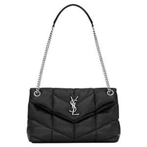 Saint Laurent Loulou Puffer Small Bag In Quilted Lambskin Black