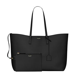Saint Laurent Calfskin Monogram Shopping Tote Black