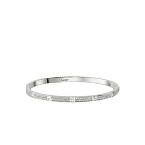 Cartier Love Bracelet,Small Model, Paved Silver