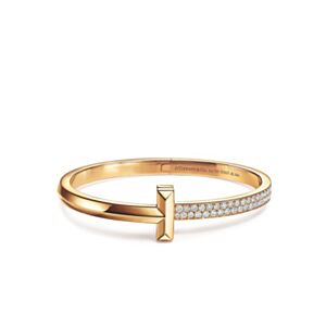 Tiffany Women's T1 Wide Diamond Hinged Bangle Golden
