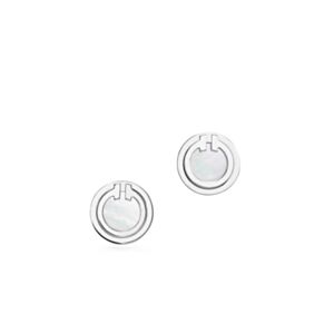 Tiffany Women's Mother-of-pearl Circle Earrings Silver