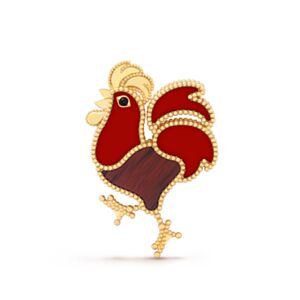 Van Cleef & Arpels Lucky Animals Rooster Clip Red