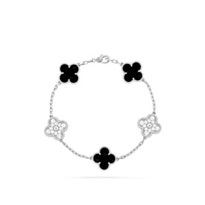 Van Cleef & Arpels Vintage Alhambra Bracelet, 5 Motifs Silver