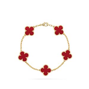 Van Cleef & Arpels Women's Vintage Alhambra Bracelet, 5 Motifs Red