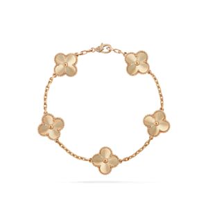 Van Cleef & Arpels Women's Vintage Alhambra Bracelet, 5 Motifs Golden