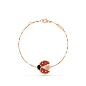 Van Cleef & Arpels Women's Lucky Spring Bracelet, Open Wings Ladybug Red