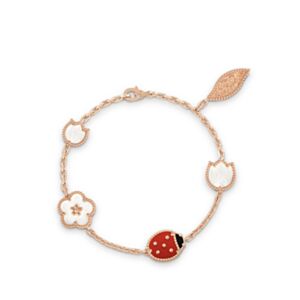 Van Cleef & Arpels Women's Lucky Spring Bracelet, 5 Motifs Red