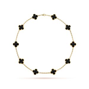 Van Cleef & Arpels Women's Vintage Alhambra Necklace, 10 Motifs Black
