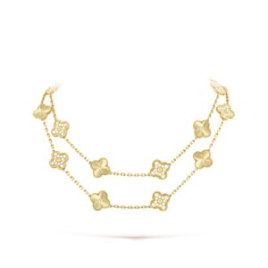 Van Cleef & Arpels Women's Vintage Alhambra Long Necklace, 20 Motifs Golden