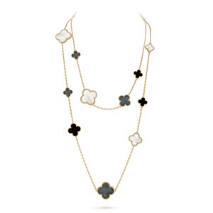 Van Cleef & Arpels Women's Magic Alhambra Long Necklace, 16 Motifs Golden