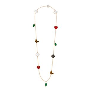 Van Cleef & Arpels Lucky Alhambra Long Necklace, 12 Motifs Green
