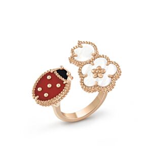 Van Cleef & Arpels Women's Lucky Spring Between The Finger Ring Red