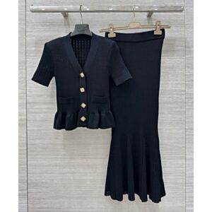 Self-Portrait Women's Knit Suit Black