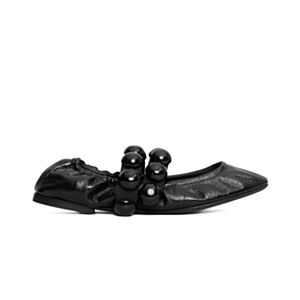 Alaia Women's Sphere Ballet Flats In Patent Leather Black