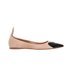 Alaia Women's Heart Ballerinas In Suede Goatskin And Patent Calfskin 