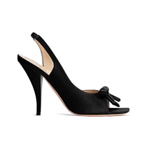 Christian Dior Women's Bow Heeled Slingback Sandal Black