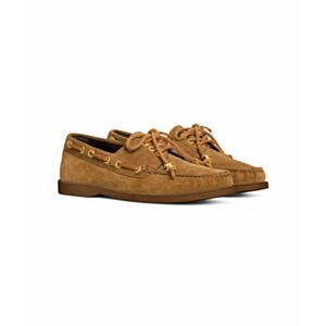 Celine Women's Bateau In Suede Calfskin Coffee