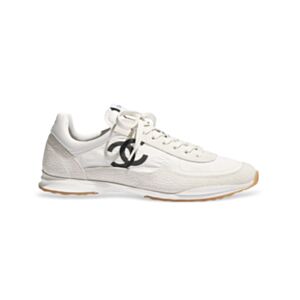 Chanel Women's Trainers In Fabric And Embossed Suede G47127 Cream