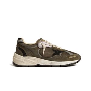 Golden Goose Women's Dad-Star In Suede And Mesh With Leather Star And Heel Tab Dark Green