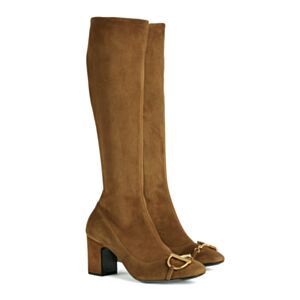 Gucci Women's Women's Half Horse Bit Boots 851420 Coffee