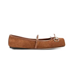 Gucci Women's Horsebit Ballet Flat 814414 Coffee