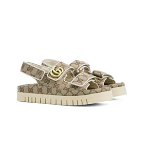 Gucci Women s Sandals With Double G Apricot