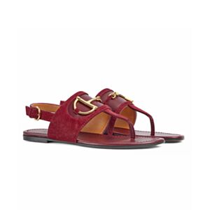 Gucci Women's Thong Sandals With Horsebit Red