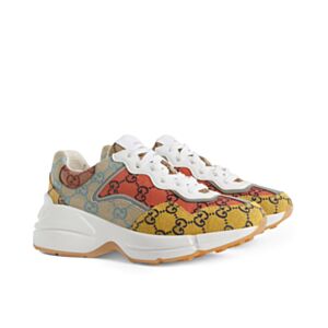 Gucci Unisex Rhyton GG Multicolor Sneaker Yellow