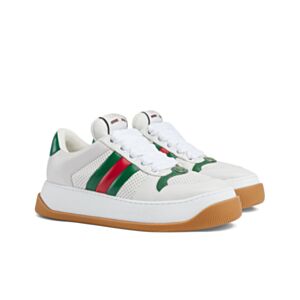 Gucci Unisex Screener Sneaker With Web 771457 White