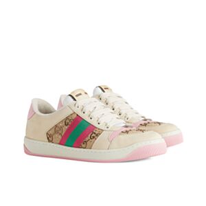 Gucci Women's Screener Sneaker With Crystals 677423 Pink