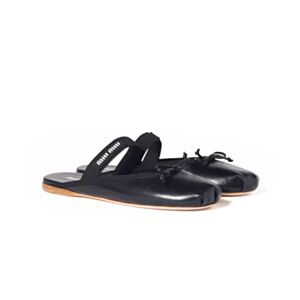 Miumiu Leather Ballerina Mules Black