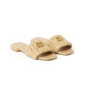 Miumiu Matelasse Leather Sandals