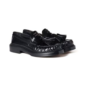 Miumiu Women's Shiny Leather Tassel Loafer Black