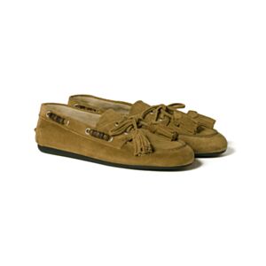 Miumiu Women's Suede Tassel Loafer Coffee