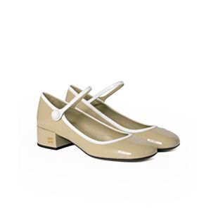 Miumiu Two-Tone Patent Leather Mary Jane Pumps