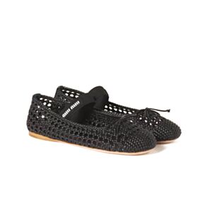 Miumiu Woven Nappa Leather Ballerinas