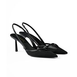Prada Women's Mesh Back Strap Pumps 1I891N Black
