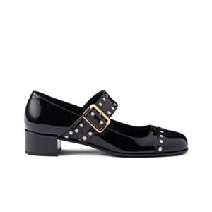 Prada Women's Patent Leather Mary Jane Pumps 1I816N Black