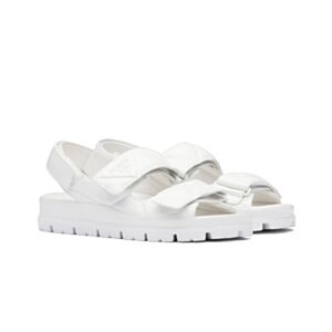 Prada Women's Padded Nappa Leather Sandals 1X721M White
