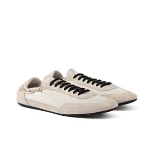 Prada Women's Collapse Re-Nylon And Suede Sneakers 