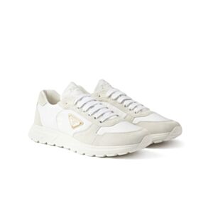Prada Men's Prax 2.0 Re-Nylon And Suede Sneakers Cream