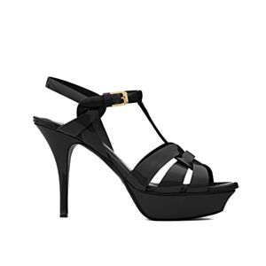 Saint Laurent Women's Tribute Platform Sandals In Patent Leather 
