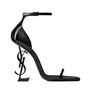 Saint Laurent Women's Opyum Sandals In Patent Leather Black