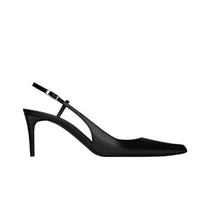 Saint Laurent Women's Vendome Slingback Pumps In Glazed Leather Black
