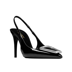 Saint Laurent Women's Avenue Slingback Pumps In Patent Leather Black
