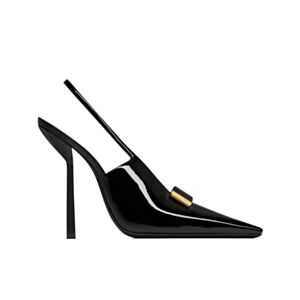 Saint Laurent Women's Madame Slingback Pumps In Patent Leather Black