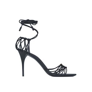 Saint Laurent Babylone Smooth Leather Sandals Black